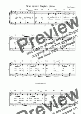 page one of Som hjorten längtar - piano