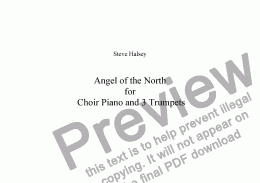 page one of Angel of the North for    Choir Piano and Brass Ensemble