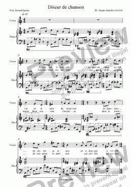 page one of Diseur de chanson