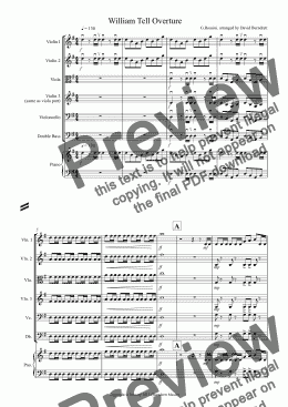 page one of William Tell Overture for String Orchestra