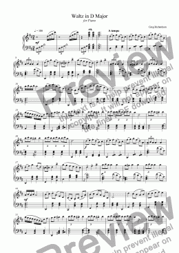 page one of Waltz in D Major