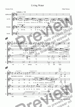 page one of Living Water (SATB)