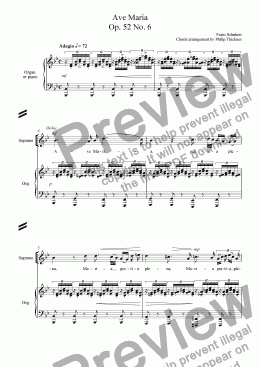 page one of Ave Maria (Sop solo, SATB & organ)