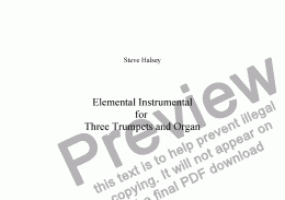page one of Elemental Indtrumental for 3 Trumpets and Organ