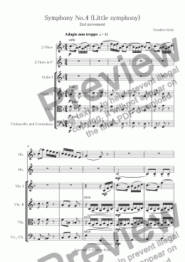 page one of Symphony No.4 (Little symphony) (2nd mov.)