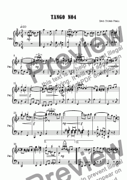 page one of Tango No4 for solo piano