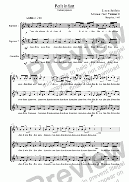 page one of 089-Petit infant (catalan)-Female choir version