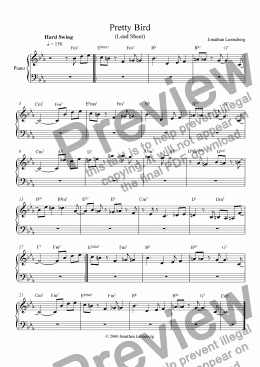 page one of Pretty Bird (lead sheet)