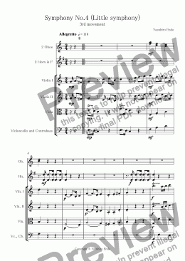 page one of Symphony No.4 (Little symphony)(3rd mov.)