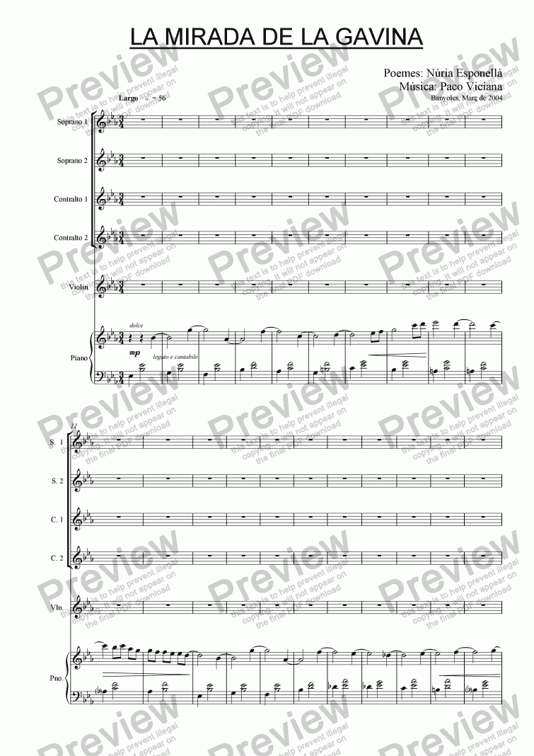 page one of 207-La mirada de la gavina (female choir version) (catalan)
