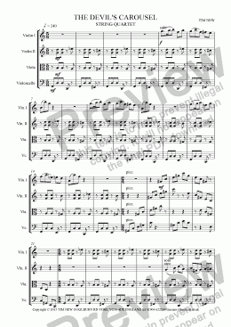 page one of THE DEVIL’S CAROUSEL string quartet