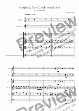 page one of Symphony No.4 (Little symphony)(4th mov.)
