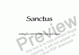 page one of Sanctus