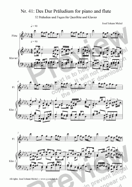 page one of Nr. 41: Des Dur Präludium for piano and flute