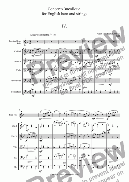 page one of Concerto Bucolique for English horn and strings, Op. 60 - IV. Allegro campestre