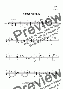 page one of Winter Morning for solo guitar