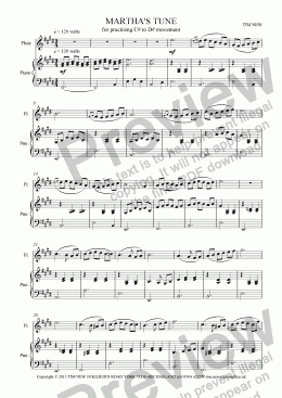 page one of MARTHA’S TUNE for flute and piano