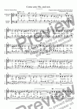 page one of Come unto Me (Melody 'Drink to me only')