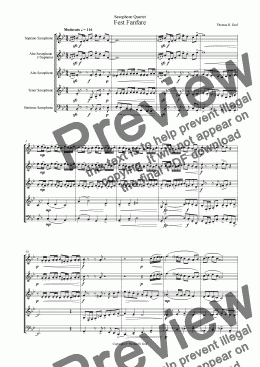 page one of Fest Fanfare (Saxophone Quartet)