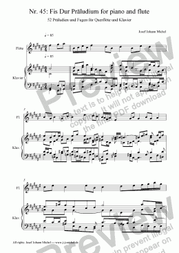 page one of Nr. 45: Fis Dur Präludium for piano and flute