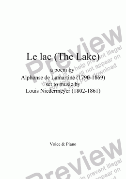 page one of Le lac (Niedermeyer / Lamartine)