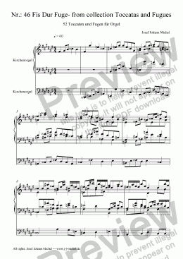 page one of Nr.: 46 Fis Dur Fuge- from collection Toccatas and Fugues