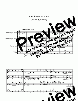 page one of The Seeds of Love (Brass Quartet)