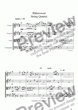 page one of Bittersweet String Quartet