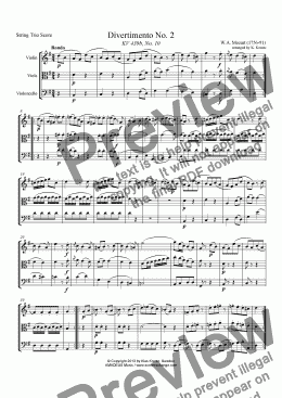 page one of Rondo for string trio (vln, vla, vc)