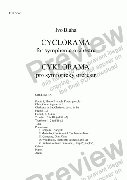 page one of CYCLORAMA for symphonic orchestra