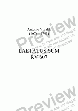 page one of Laetatus sum
