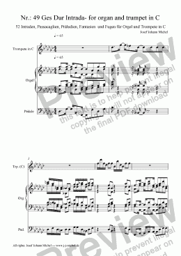 page one of Nr.: 49 Ges Dur Intrada- for organ and trumpet in C