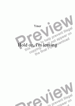 page one of Hold on, I’m leaving