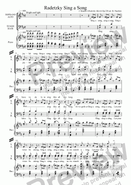 page one of Radetzky Sing a Song