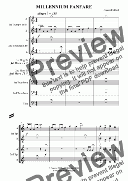 page one of Millennium Fanfare (Original Orchestration)