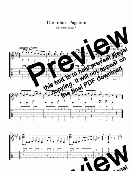 page one of The Infant Paganini (for easy guitar)