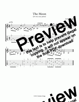 page one of The Moon (for very easy guitar)