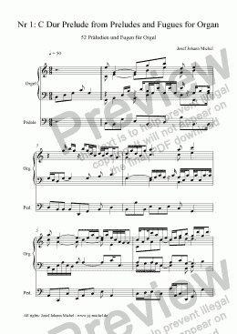 page one of Nr 1: C Dur Prelude from Preludes and Fugues for Organ