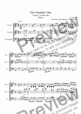 page one of Allegro - No. 1 String Trio - Pujolas 