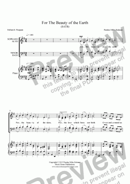 page one of For The Beauty of the Earth (SATB)