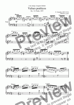 page one of Valses poéticos Op. 10, Finale for piano solo