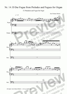 page one of Nr. 14: D Dur Fugue from Preludes and Fugues for Organ