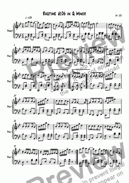 page one of Ragtime #106 in G Minor
