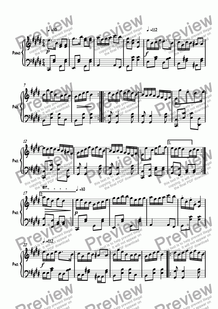 page one of Ragtime #109 Fluffly bunnies make soft pillows in C# Minor, Op. 238.sib