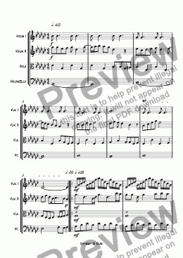 page one of String Quartet #1 1st movement