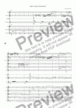 page one of Oboe Concerto, Movement I