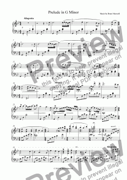 page one of Prelude in G Minor