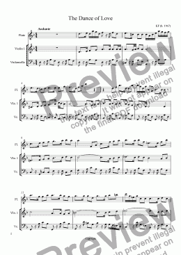 page one of The Dance of Love - Flute, Vln & Cello