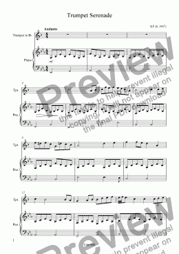 page one of Trumpet Serenade - Trumpet & Piano