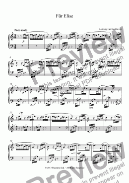 page one of Für Elise - Piano Version